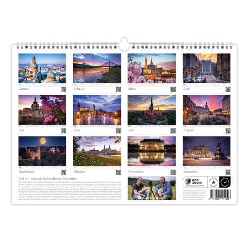 Dresden Kalender 2025 Rückblatt