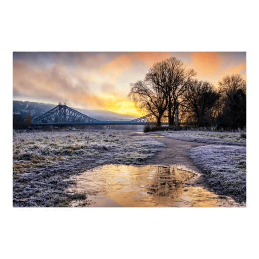 Poster (01425) Kalter Wintermorgen am Blauen Wunder