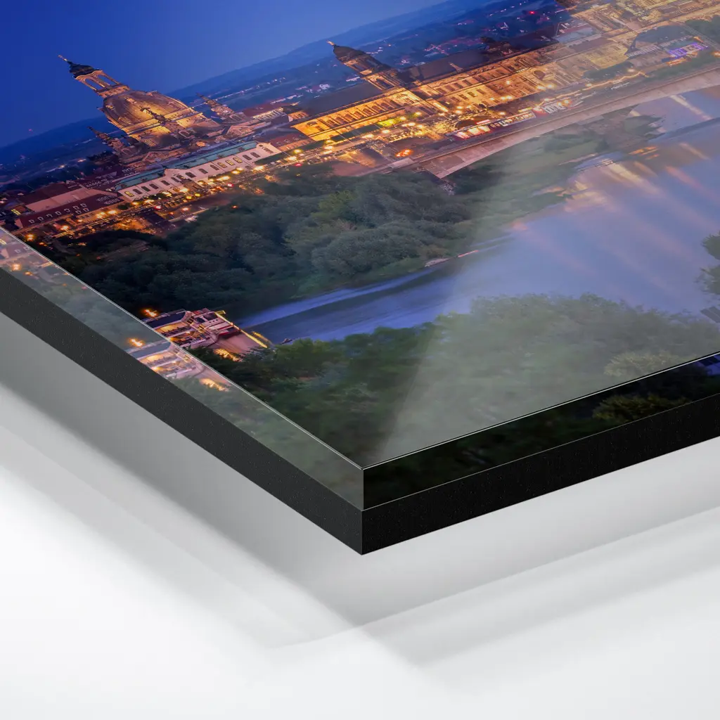 Acryl Board (01530) Skyline Luftbild am Abend – Bild 3