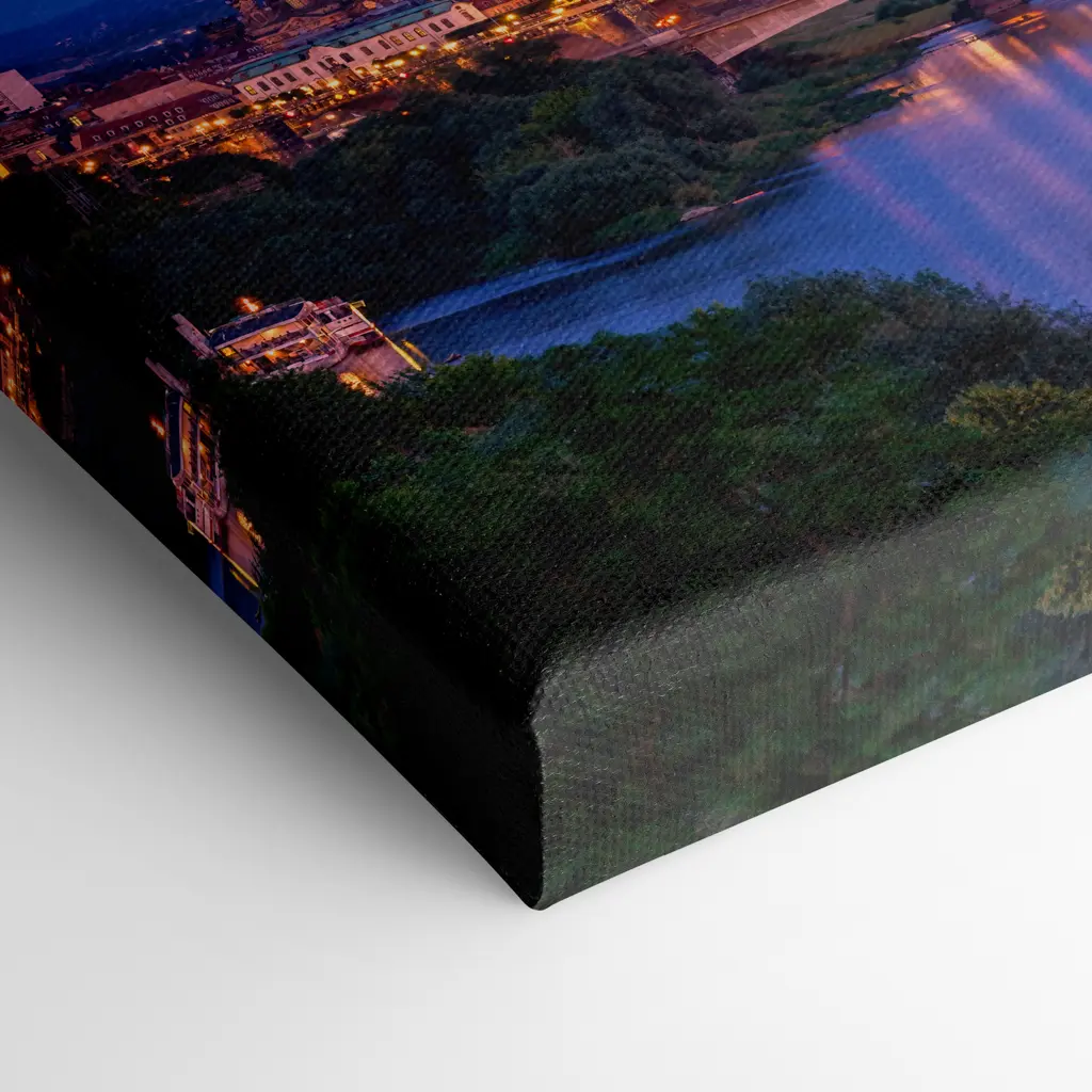 Leinwand (01530) Skyline Luftbild am Abend – Bild 3