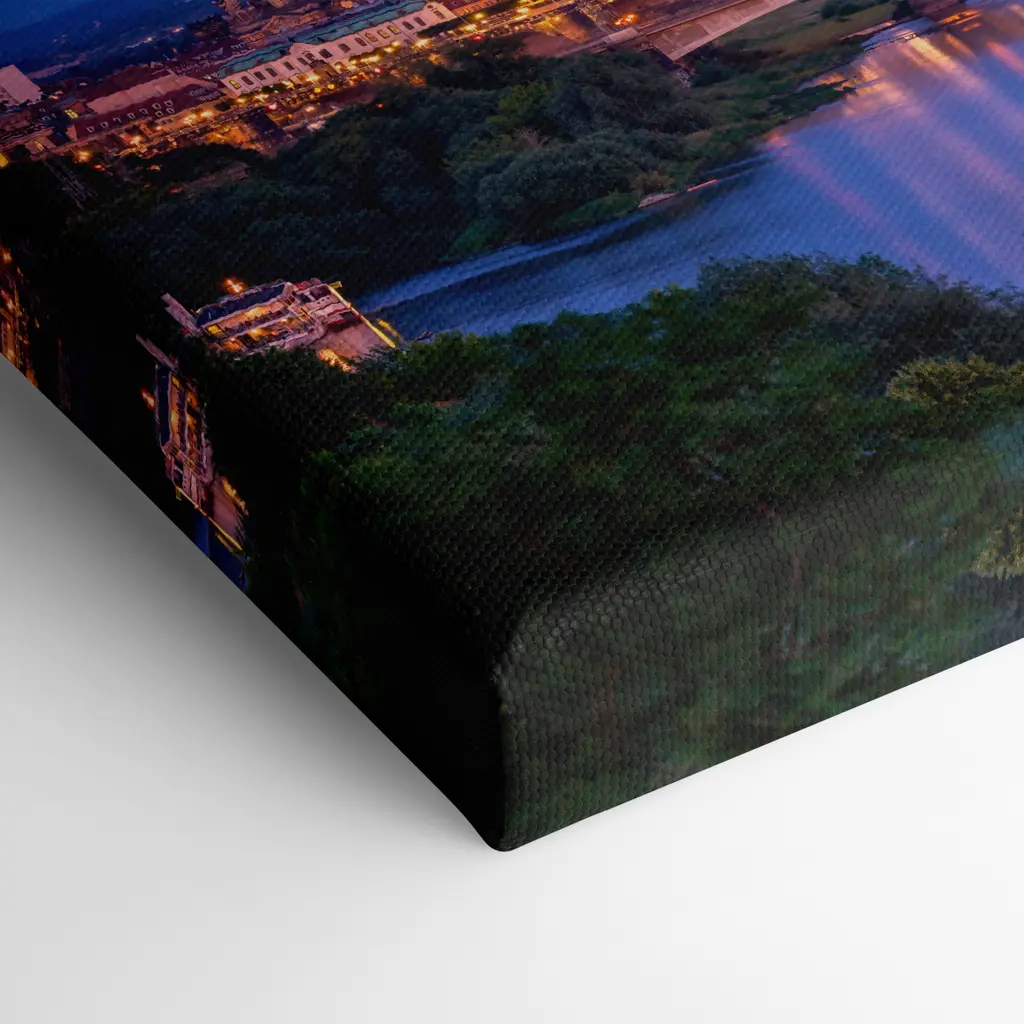 Leinwand (01530) Skyline Luftbild am Abend – Bild 4