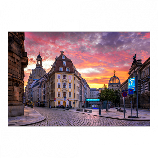Fotoabzug (01543) Rampische Straße im Abendrot