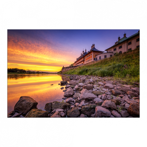 Leinwand (01545) Schloss Pillnitz zum Sonnenuntergang