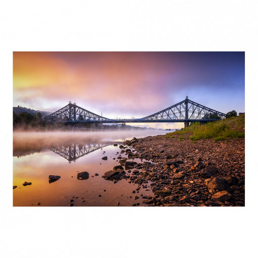 Fotoabzug (01551) Blaues Wunder im Morgennebel