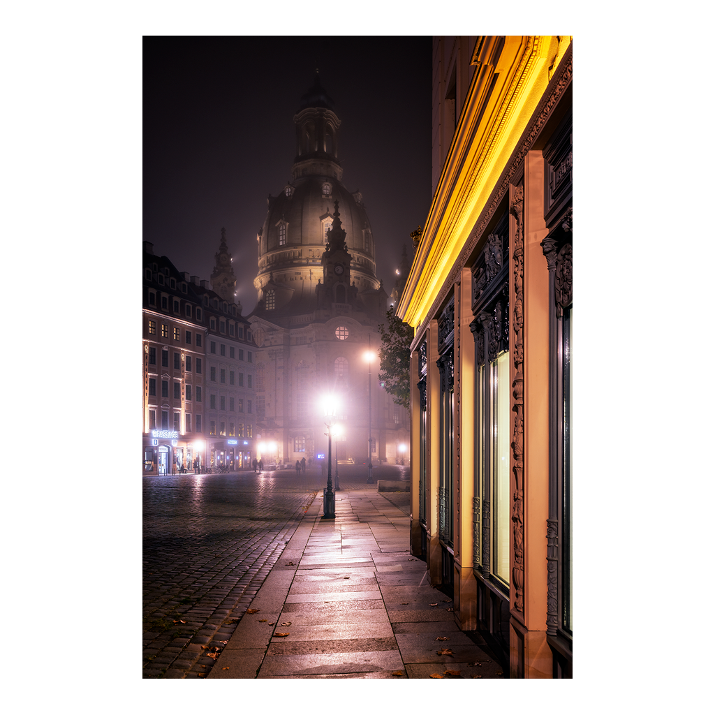 Alu-Dibond (01558) Frauenkirche im Nebel