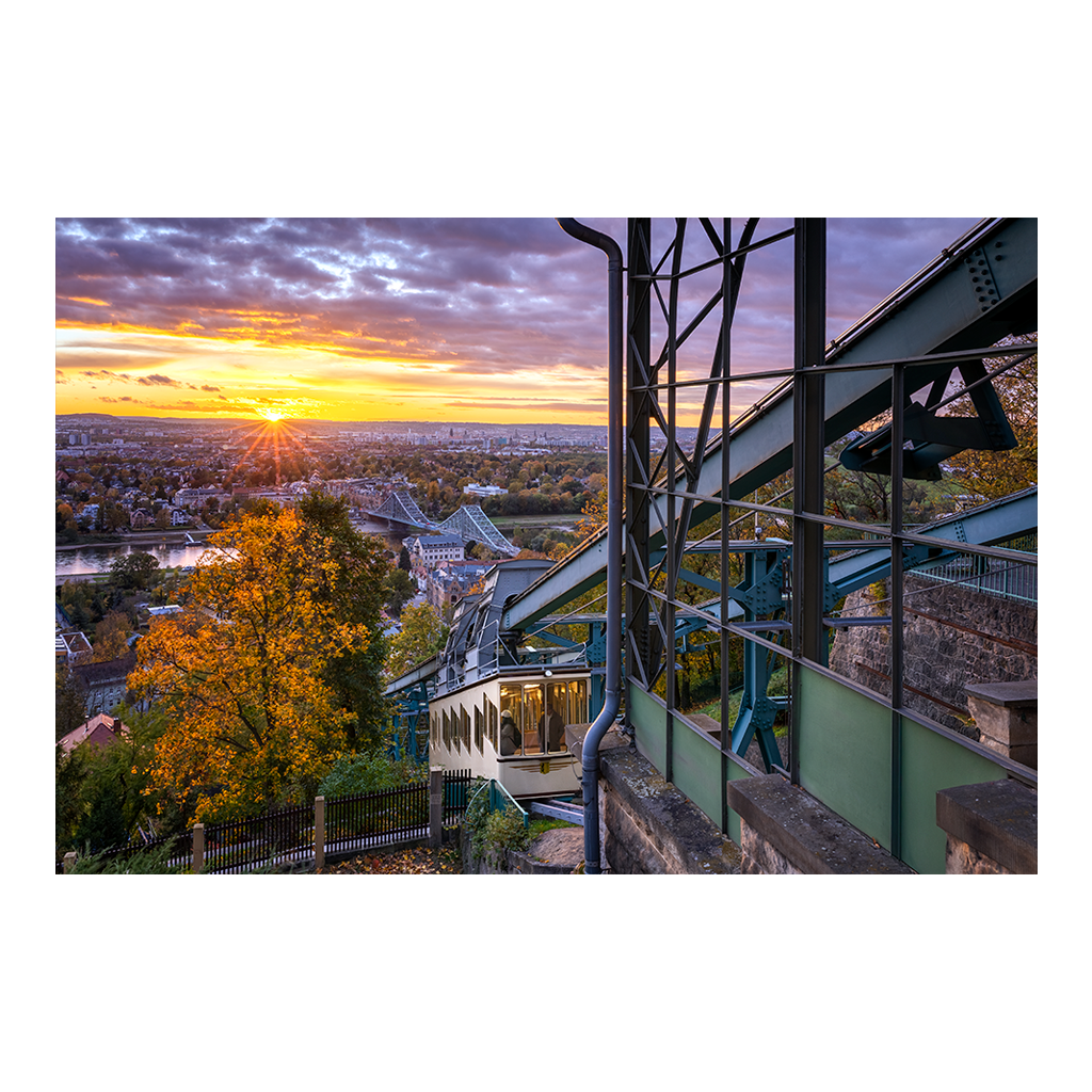 Alu-Dibond (01572) Schwebebahn im Herbst