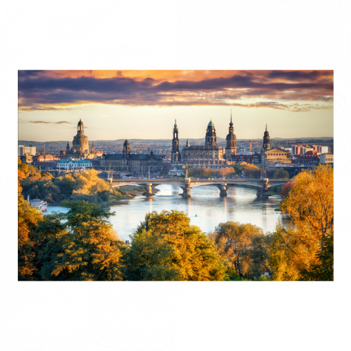 Acryl Board (01574) Skyline im Herbstlicht