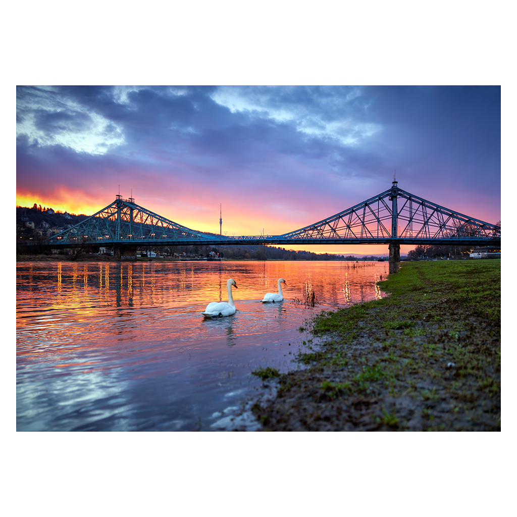 Puzzle (Nr. 01318) Sonnenaufgang am Blauen Wunder