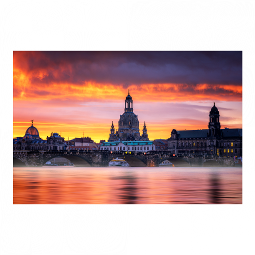 Acryl Board (01590) Sonnenaufgang am Elbufer