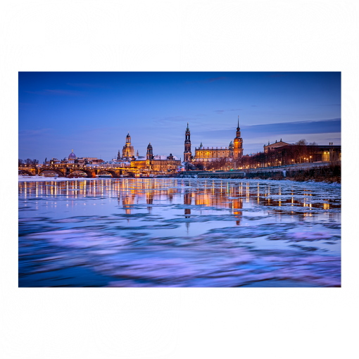 Acryl Board (01603) Eisschollen zur Blauen Stunde