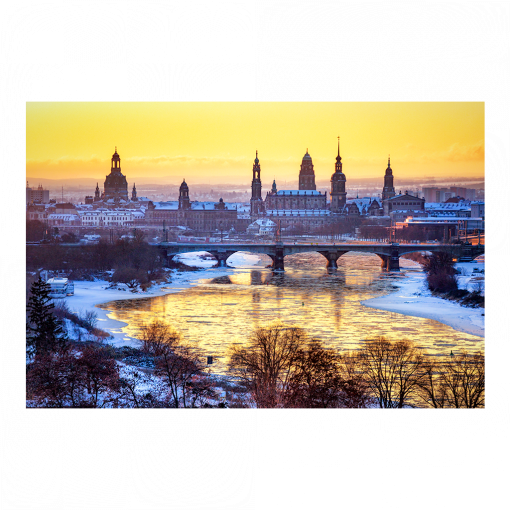 Acryl Board (01606) Skyline an einem Wintermorgen