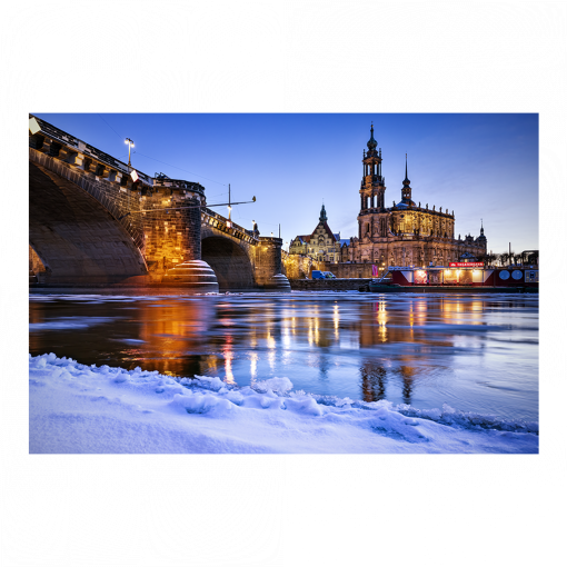 Acryl Board (01609) Winterabend an der Elbe