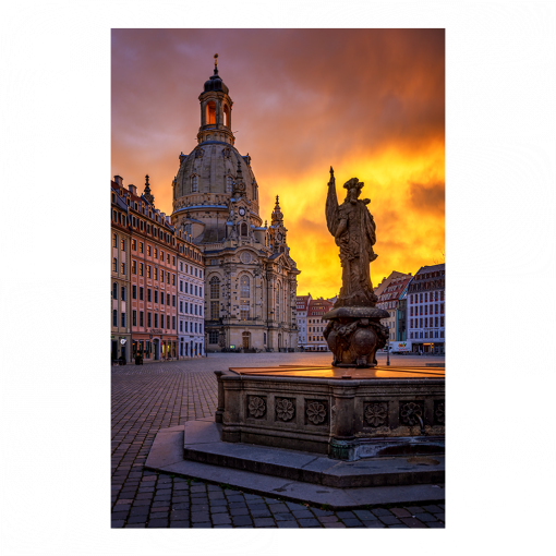 Poster (01619) Friedensbrunnen zum Sonnenaufgang