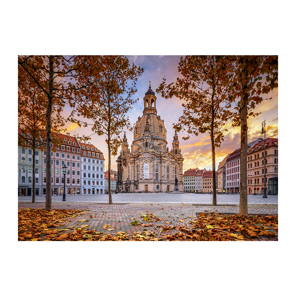 Puzzle (Nr. 01021) Neumarkt Dresden im Herbst