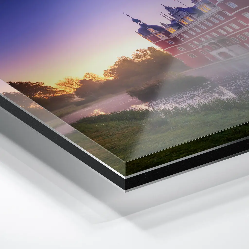 Acryl Board (01670) Schloss Muskau im Morgennebel – Bild 2