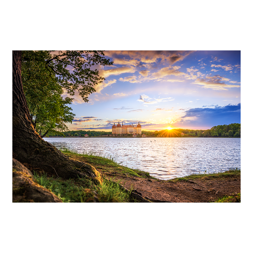 Acryl Board (01675) Schloss Moritzburg zum Sonnenuntergang