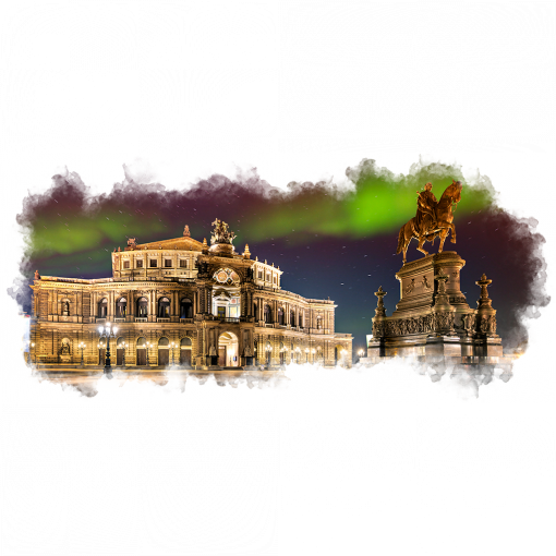 Fototasse (Nr. 01607) Polarlichter über der Semperoper