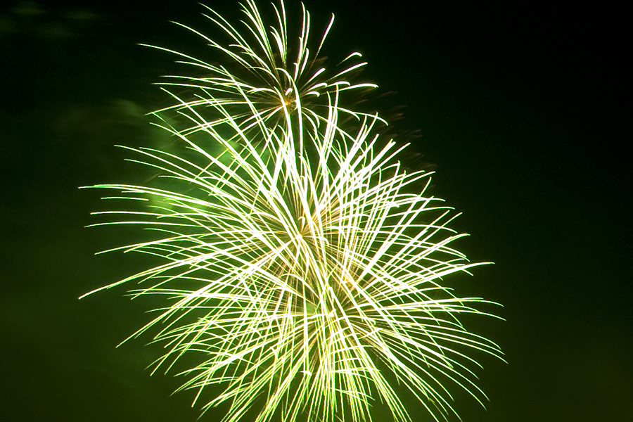 Grüner Feuerwerkseffekt