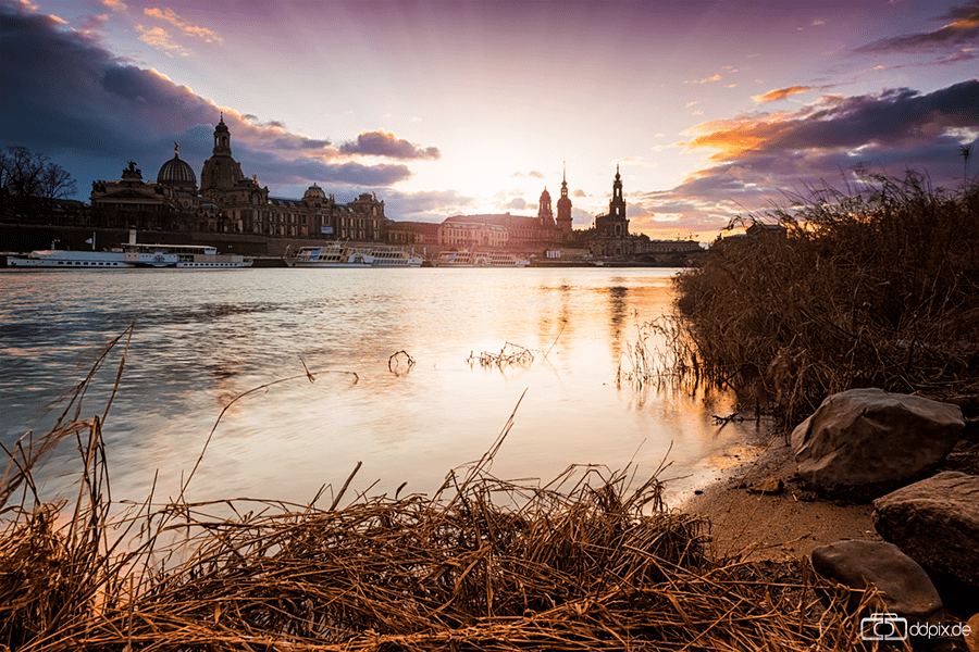 Dresden an einem Winterabend