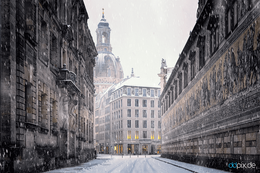00352 | Die Augustusstraße an einem kalten WIntermorgen
