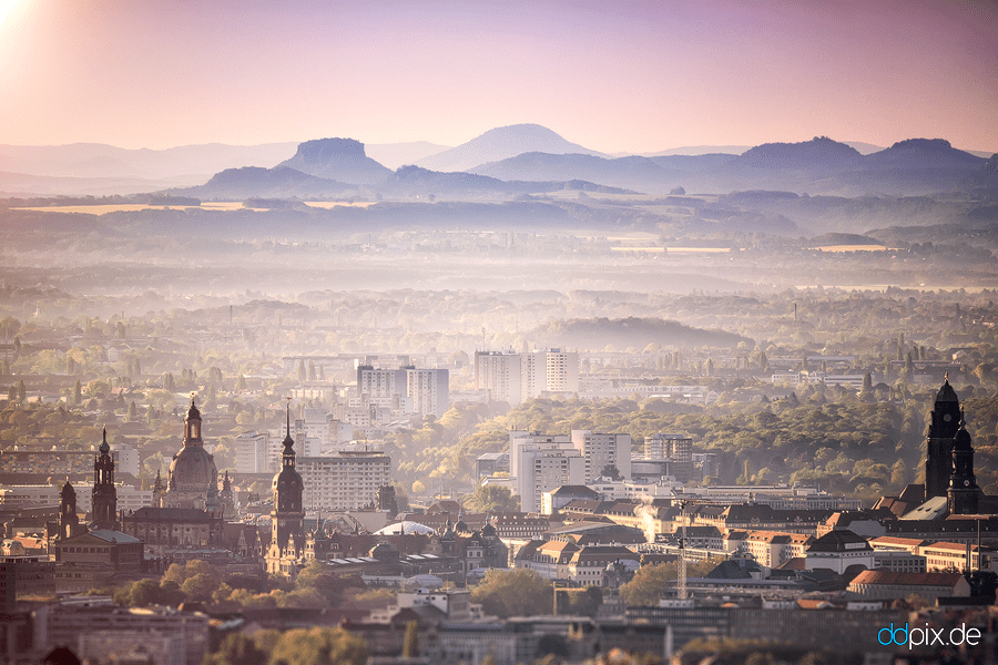 Blick auf Dresden und die Sächsische Schweiz