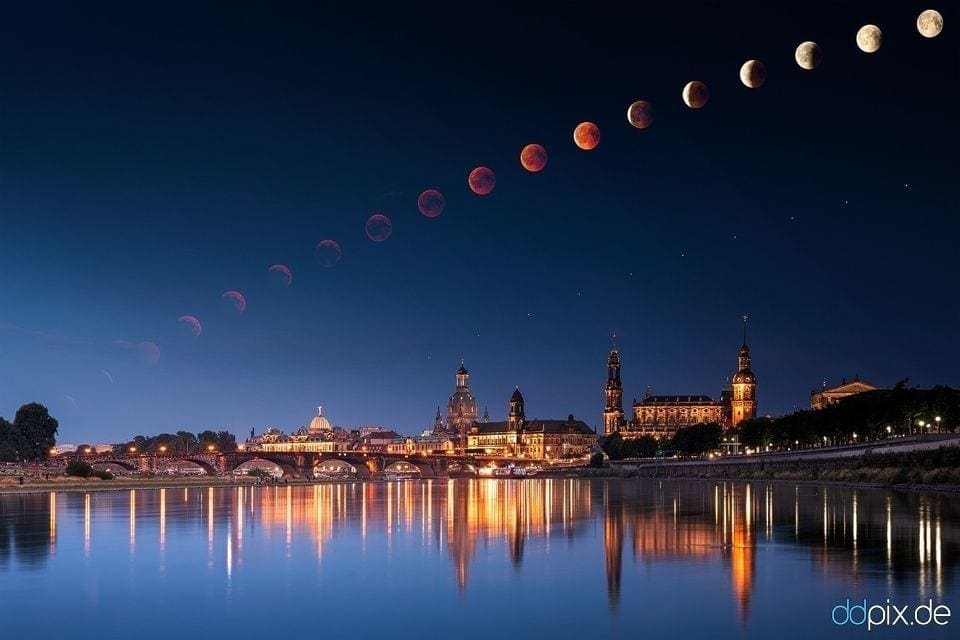 Totale Mondfinsternis am 27.07.2018 über Dresden
