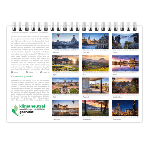 Dresden Tischkalender 2023 Rückblatt