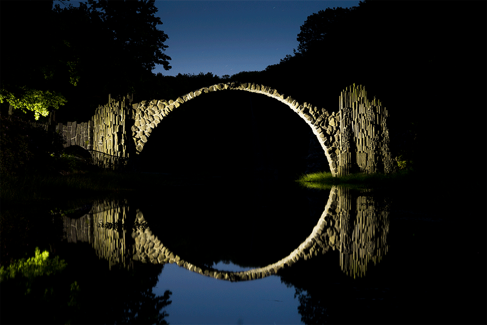 Lichtfotos an der Rakotzbrücke