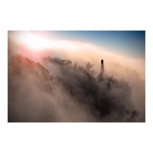 Acryl Board (00229) Nebel auf dem Lilienstein