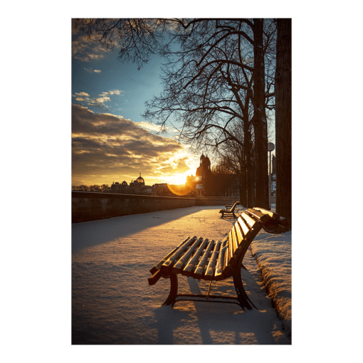 Alu-Dibond (00239) Bank im Winter