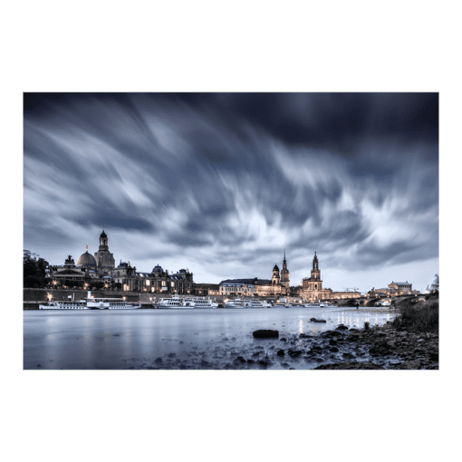 Acryl Board (00315) Skyline Dresden bei Sturm