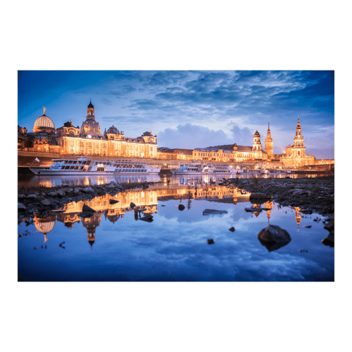 Acryl Board (00408) Dresden Skyline zur Blauen Stunde
