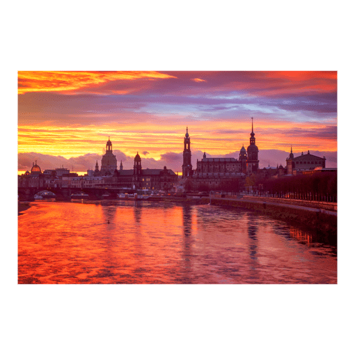 Acryl Board (00455) Dresden Skyline Sonnenaufgang
