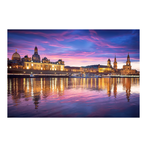 Acryl Board (00461) Dresden Skyline am Abend