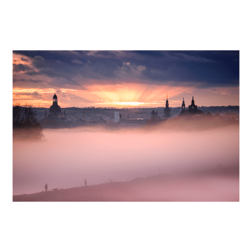 Acryl Board (00490) Dresden Skyline im Nebel