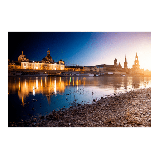 Acryl Board (00500) Dresden Skyline Tag zu Nacht