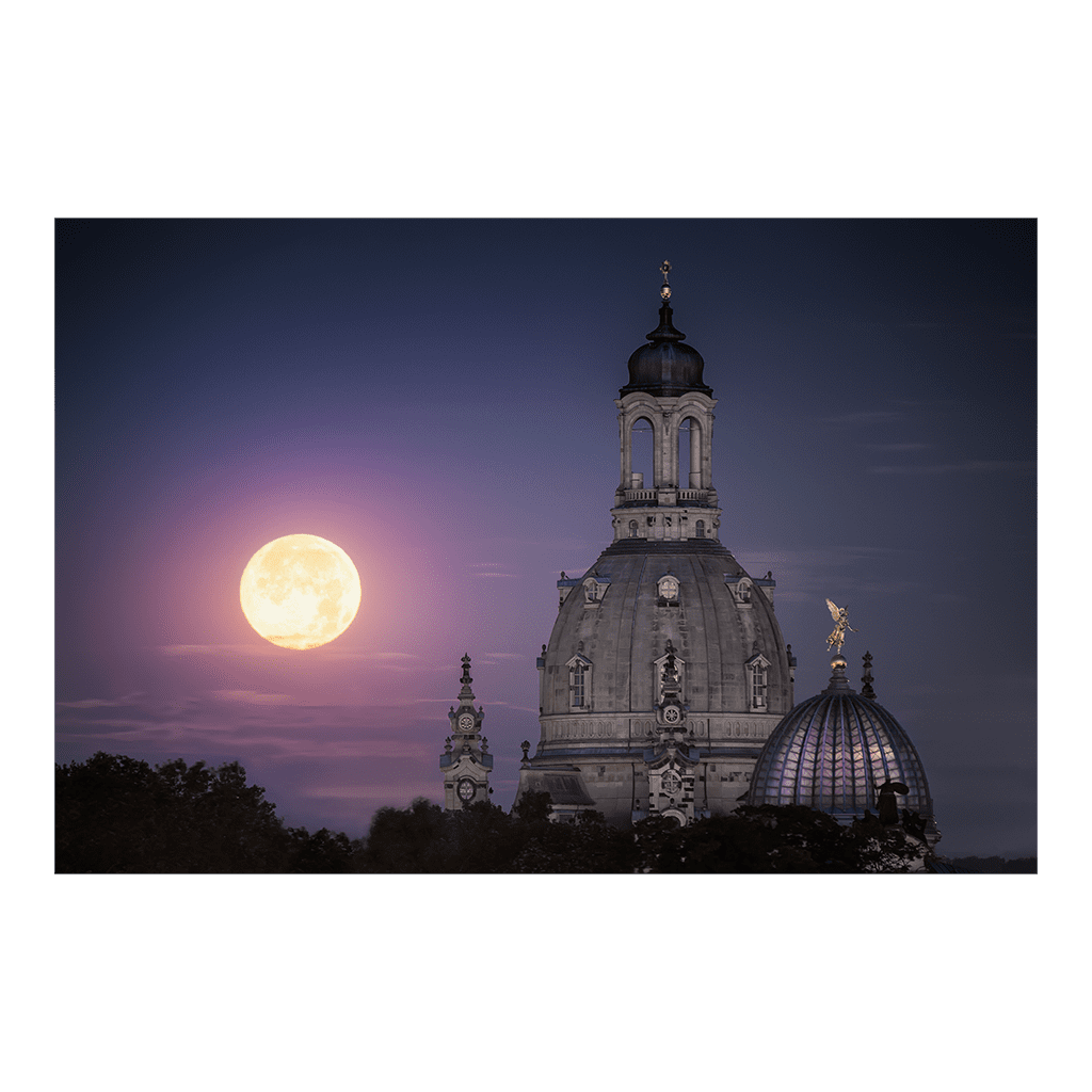Alu-Dibond (00584) Frauenkirche Monduntergang