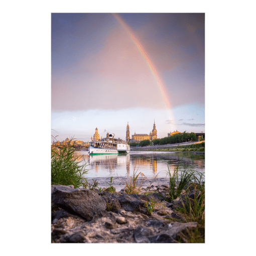Acryl Board (00629) Dampfer mit Regenbogen