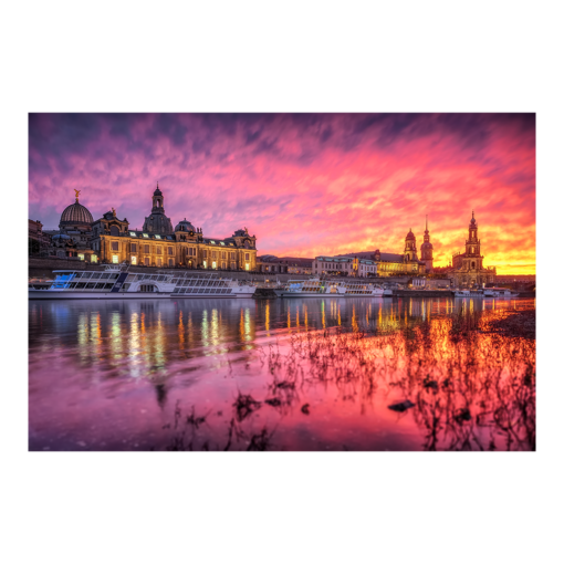 Acryl Board (00649) Dresden Skyline Sonnenuntergang