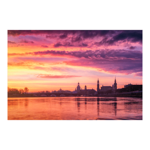 Acryl Board (00652) Dresden Skyline im Morgenrot