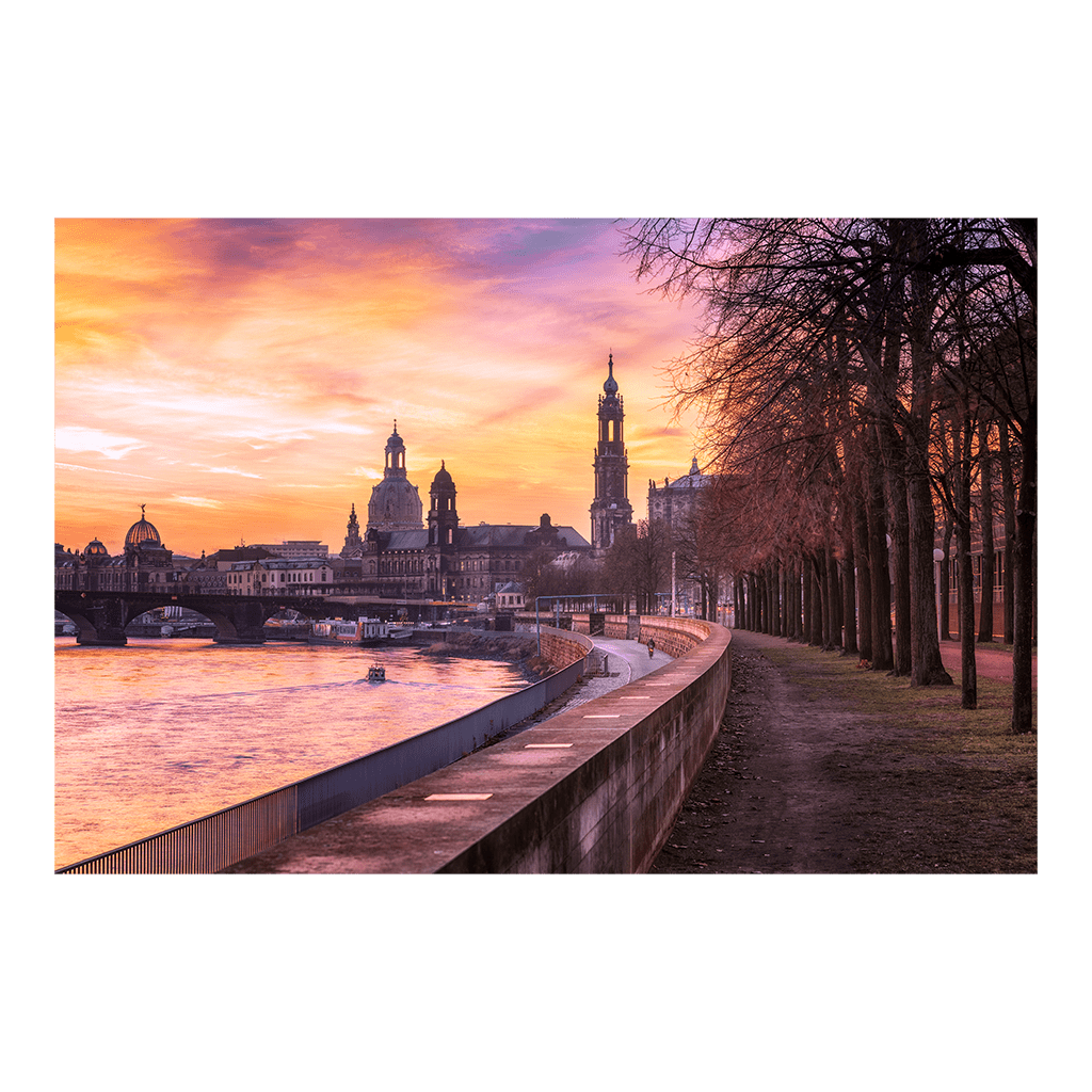 Alu-Dibond (00657) Morgenrot in Dresden