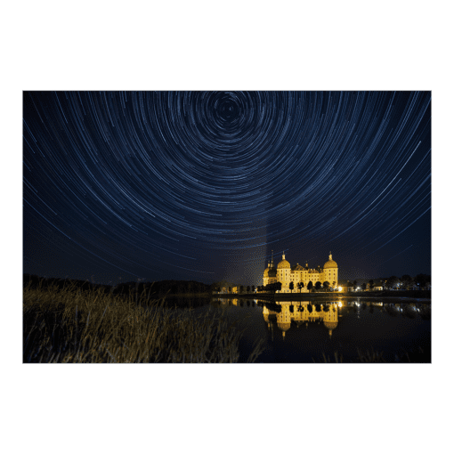 Poster (00721) Sternspuren über dem Schloss Moritzburg