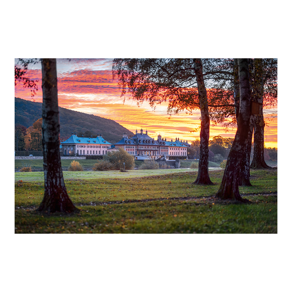 Acryl Board (00748) Morgenrot am Schloss Pillnitz