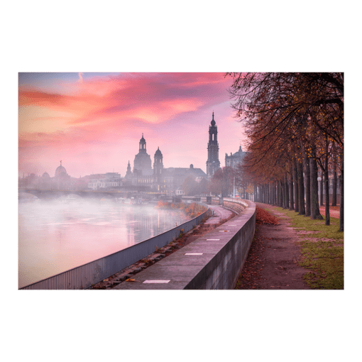 Alu-Dibond (00749) Altstadt Dresden im Nebel