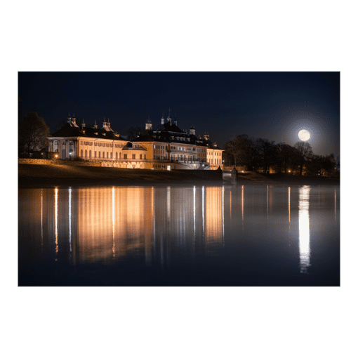 Poster (00783) Schloss Pillnitz bei Nacht