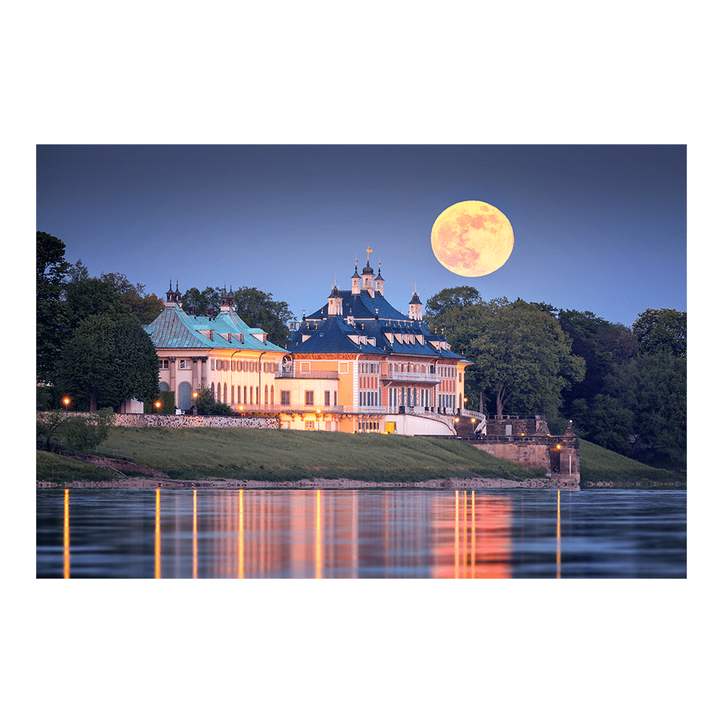 Poster (00793) Mondaufgang am Schloss Pillnitz