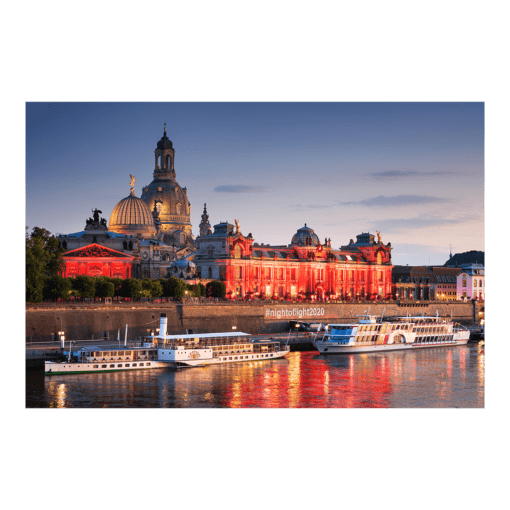 Acryl Board (00812) Dresden Skyline in Rot