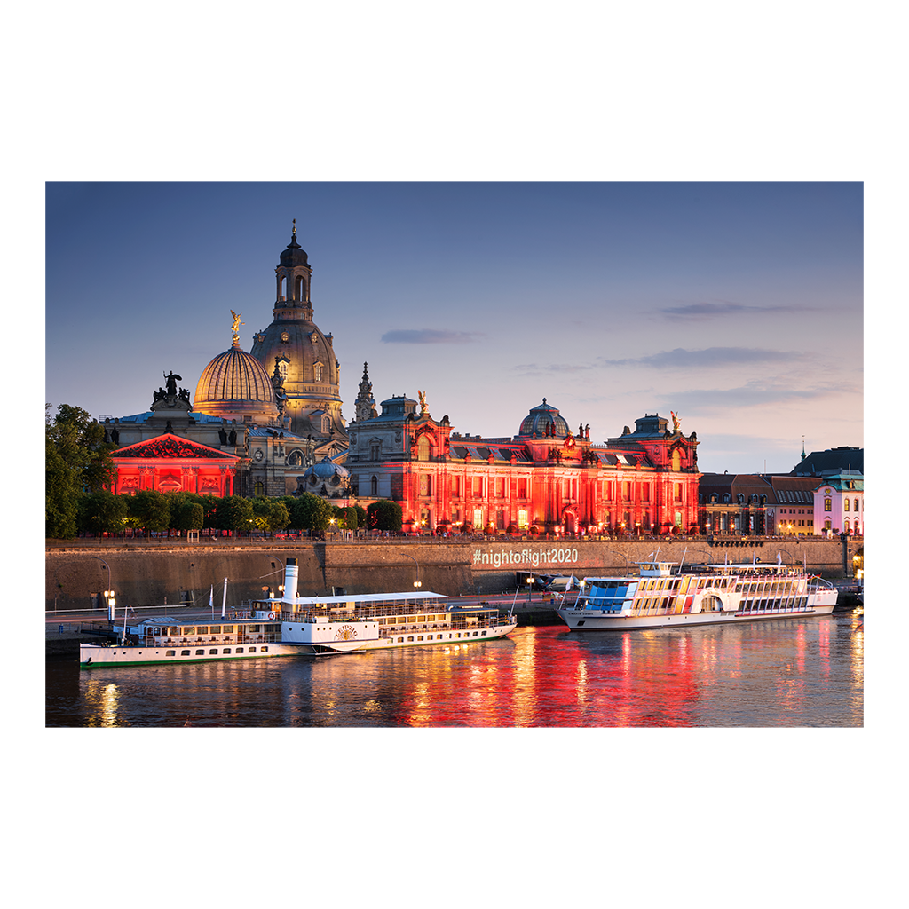 Poster (00812) Dresden Skyline in Rot