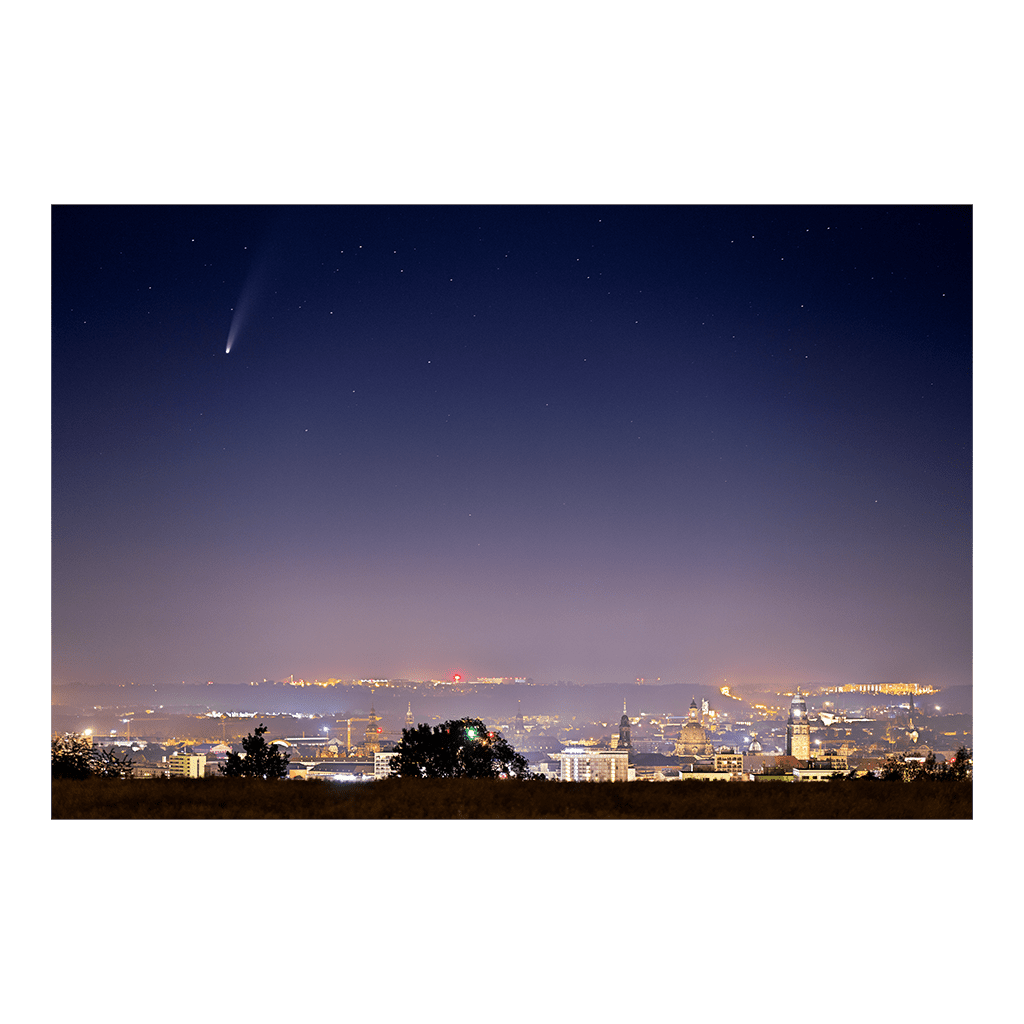 Alu-Dibond (00826) Komet NEOWISE über Dresden