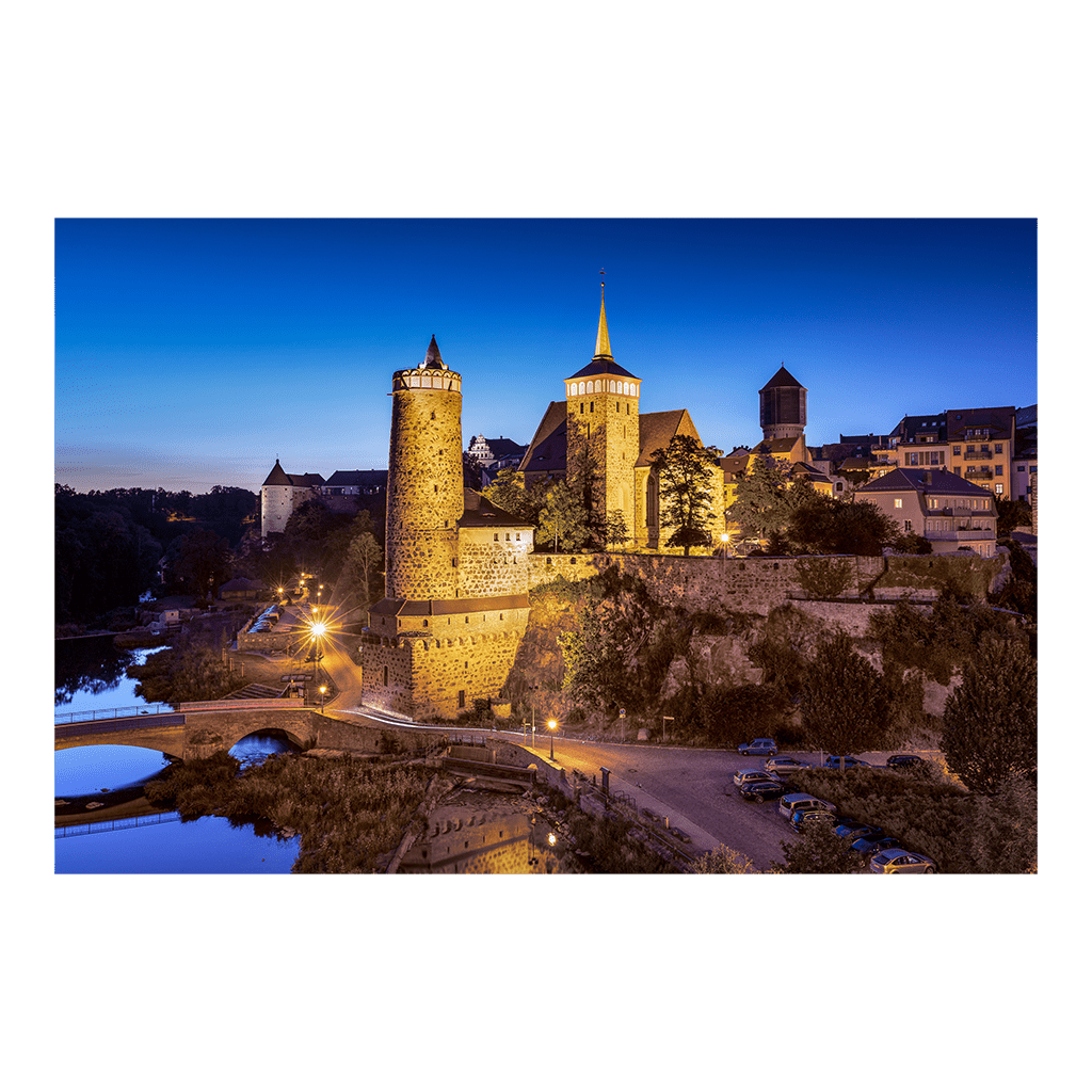 Fotoabzug (00831) Bautzen zur Blauen Stunde